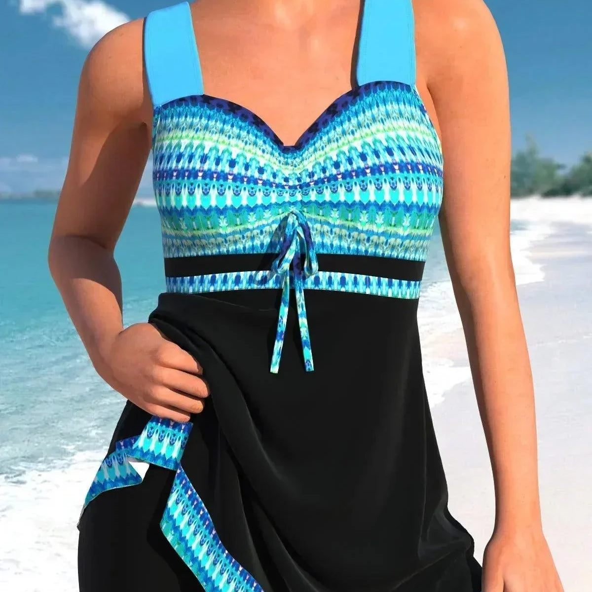 Tankini moldeador elegante: cómodo y elegante para la playa.