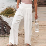 Pantalones de mujer - Cintura elástica - Piernas anchas - Comodidad elegante y chic