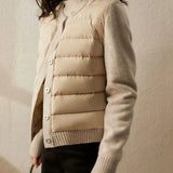 Chaqueta de plumón impermeable, cálida y elegante para mujer.