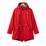 Gabardina de mujer – Impermeable ligero – Corte holgado – Capucha ajustable