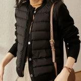 Chaqueta de plumón impermeable, cálida y elegante para mujer.