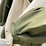 Chaqueta bicolor elegante, oversize y funcional para mujer