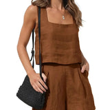 Conjunto de mujer - Chaqueta elegante y pantalones cortos - Tejido ligero - Corte moderno
