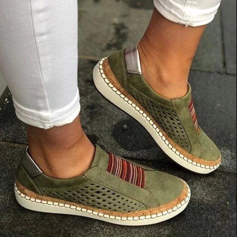 Zapatos sin cordones para mujer – Comodidad ortopédica – Parte superior transpirable – Suela flexible
