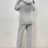 Conjunto de ropa de estar por casa para mujer - Tejido suave y cálido - Comodidad óptima - Estilo elegante e informal