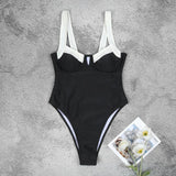 Elegante traje de baño blanco y negro - Cómodo y atemporal
