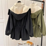 Chaqueta bicolor elegante, oversize y funcional para mujer