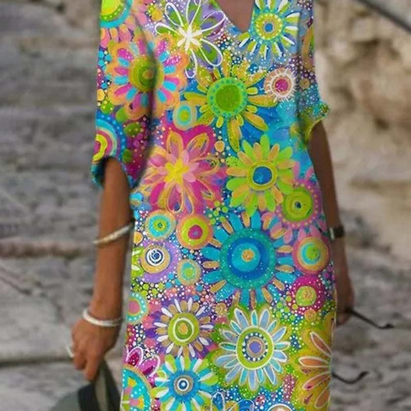 Lou - Vestido cómodo con estampado floral