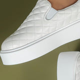Zapatillas de plataforma para mujer - Textura acolchada - Fáciles de poner - Look casual moderno