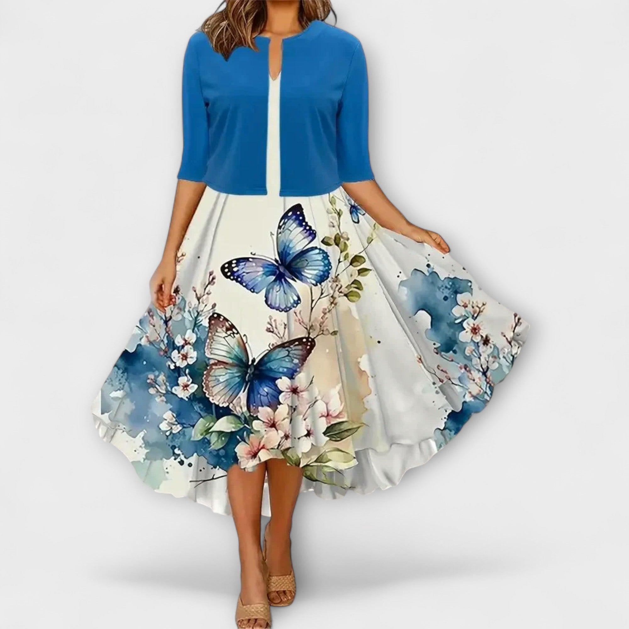 Vestido midi para mujer con blazer