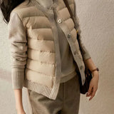 Chaqueta de plumón impermeable, cálida y elegante para mujer.
