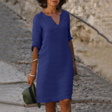 Marie - Precioso vestido de manga corta con escote en V