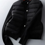 Chaqueta de plumón impermeable, cálida y elegante para mujer.