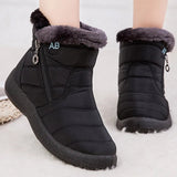 Botas de nieve para mujer – Media caña – Impermeables – Forro de piel – Cierre con cremallera