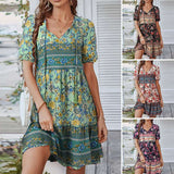 Paulina - Vestido bohemio único de manga corta