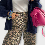 Chandra - Vaqueros vintage con estampado de leopardo