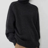 Sudadera de mujer – Cuello alto – Lana – Corte oversize – Acabado acanalado