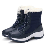 Botas de nieve para mujer – Media caña – Piel sintética – Suela de plataforma – Impermeables