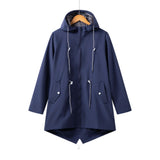 Gabardina de mujer – Impermeable ligero – Corte holgado – Capucha ajustable