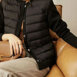 Chaqueta de plumón impermeable, cálida y elegante para mujer.