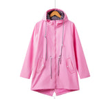 Gabardina de mujer – Impermeable ligero – Corte holgado – Capucha ajustable