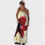 Šik off-shoulder bezramenné maxi šaty