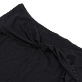 Vestido de mujer con hombros descubiertos, punto acanalado, mangas largas acampanadas y corte en A
