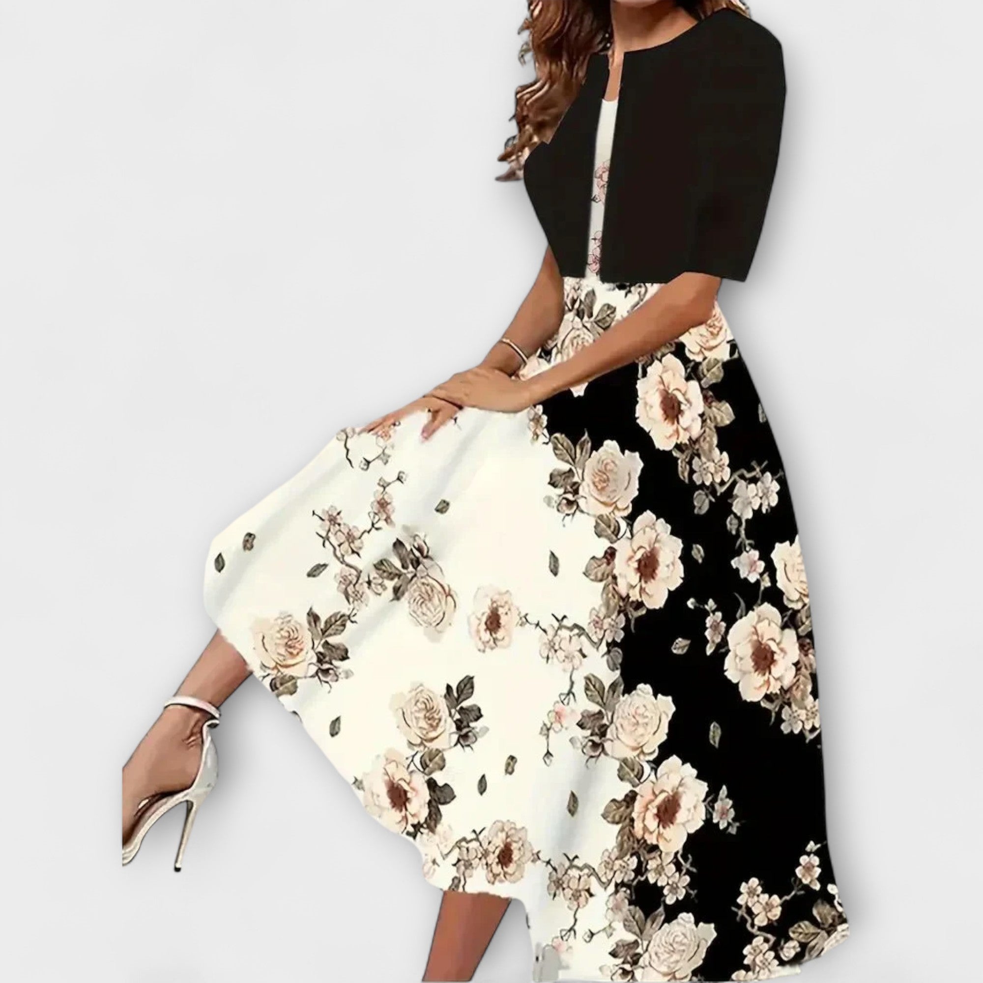 Vestido midi para mujer con blazer