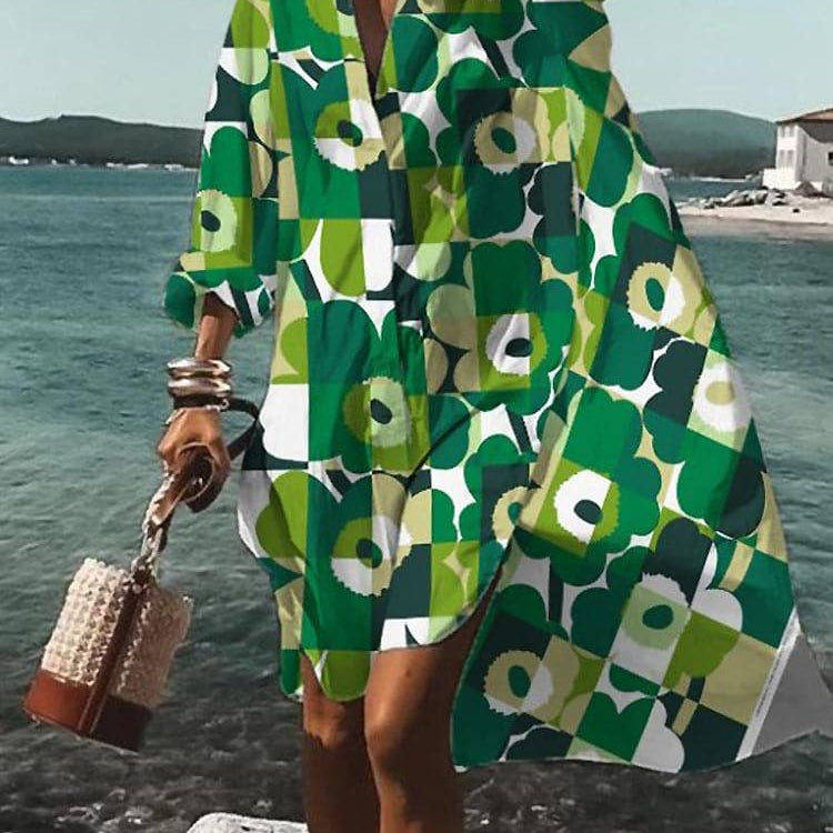 Fina - Vestido holgado y colorido con estampados veraniegos