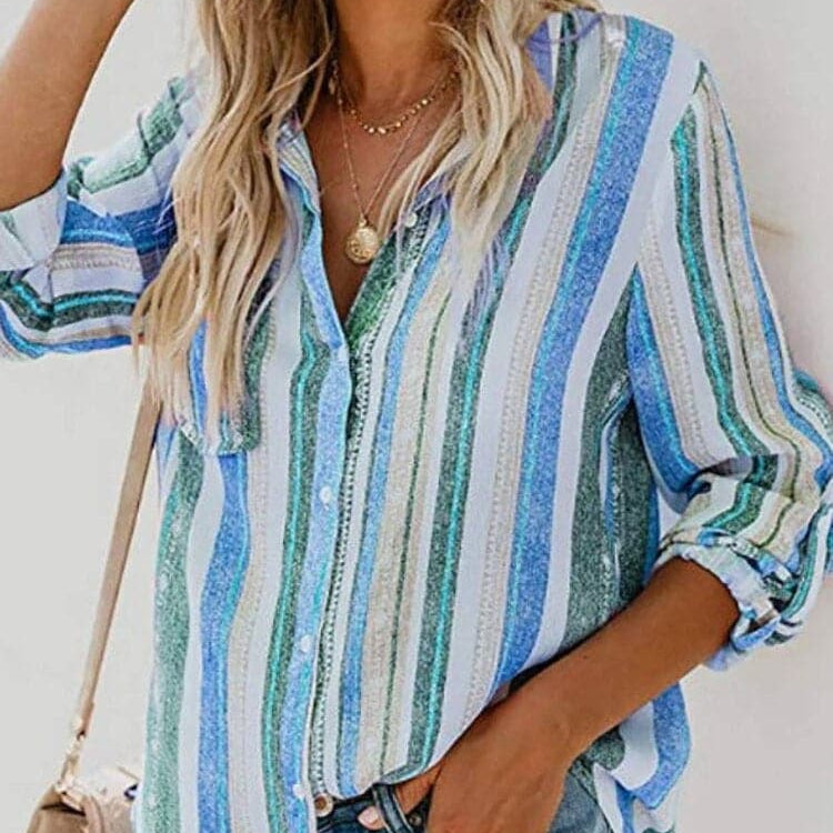 Camisa de mujer - Algodón transpirable - Corte clásico - Estampado elegante y colorido