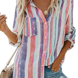 Camisa de mujer - Algodón transpirable - Corte clásico - Estampado elegante y colorido