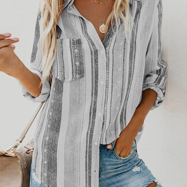 Camisa de mujer - Algodón transpirable - Corte clásico - Estampado elegante y colorido