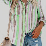Camisa de mujer - Algodón transpirable - Corte clásico - Estampado elegante y colorido