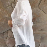 Pauline - Blusa lisa con cuello en V