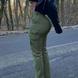 NINA - Vaqueros cargo estilo street style con bolsillos cargo
