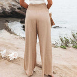 Pantalones de mujer - Cintura elástica - Piernas anchas - Comodidad elegante y chic