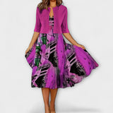 Vestido midi para mujer con blazer