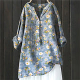 Blusa de mujer – Corte holgado – Estampado floral – Mangas largas con opción de remangar – Tejido transpirable