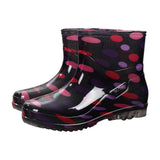 Botas impermeables de media caña para mujer – Fáciles de poner – Elegante estampado floral