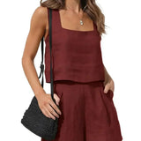 Conjunto de mujer - Chaqueta elegante y pantalones cortos - Tejido ligero - Corte moderno