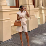 Conjunto de traje para mujer: Top sin mangas con cuello en V y pantalones anchos de cintura alta.