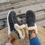 Botines de mujer – Forro de piel sintética – Textura de fieltro – Corte casual