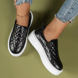 Zapatillas de plataforma para mujer - Textura acolchada - Fáciles de poner - Look casual moderno