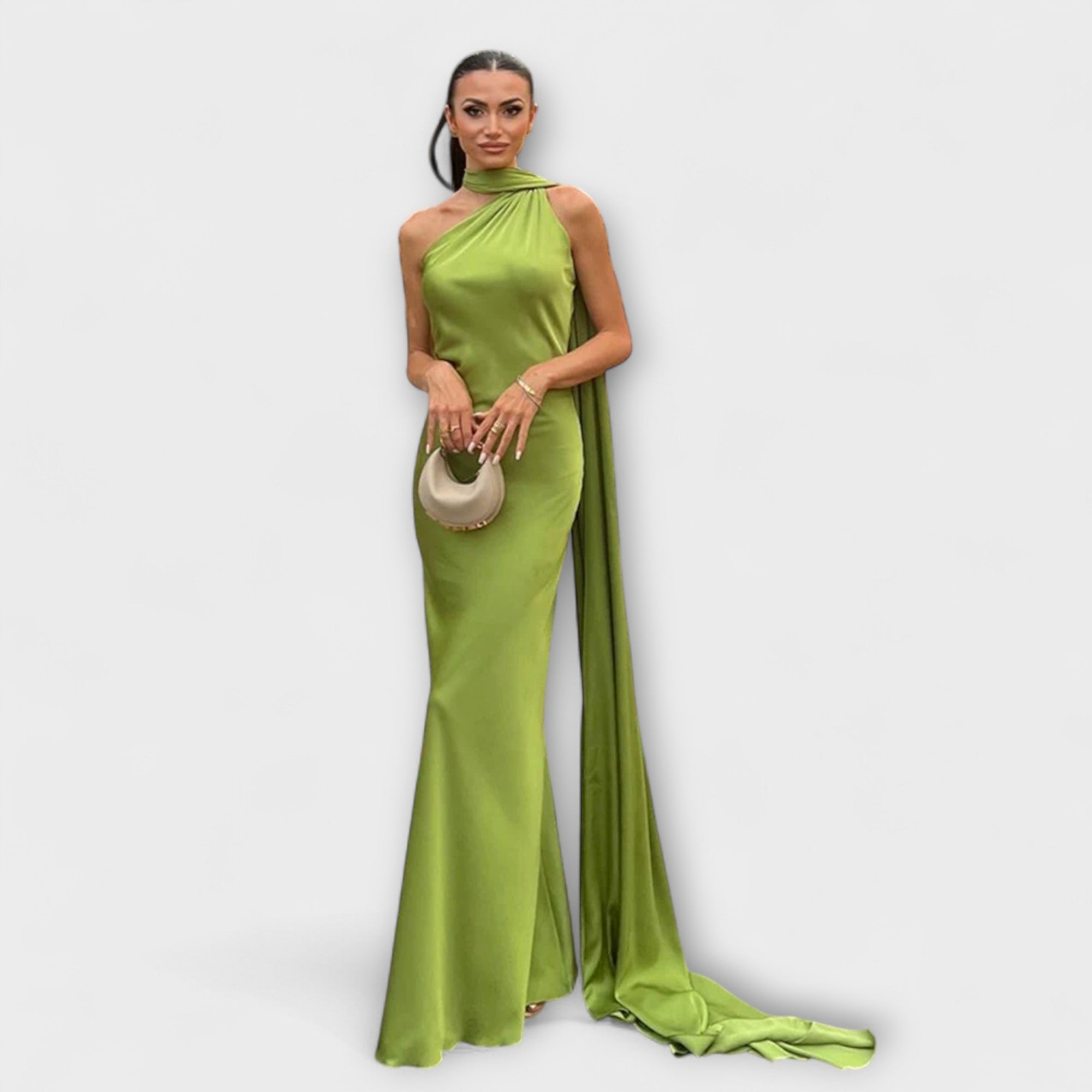 Vestido Maxi Šik con hombros al aire y atado al cuello