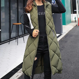 Cárdigan largo para mujer – Capucha forrada – Acolchado cálido – Corte holgado, impermeable