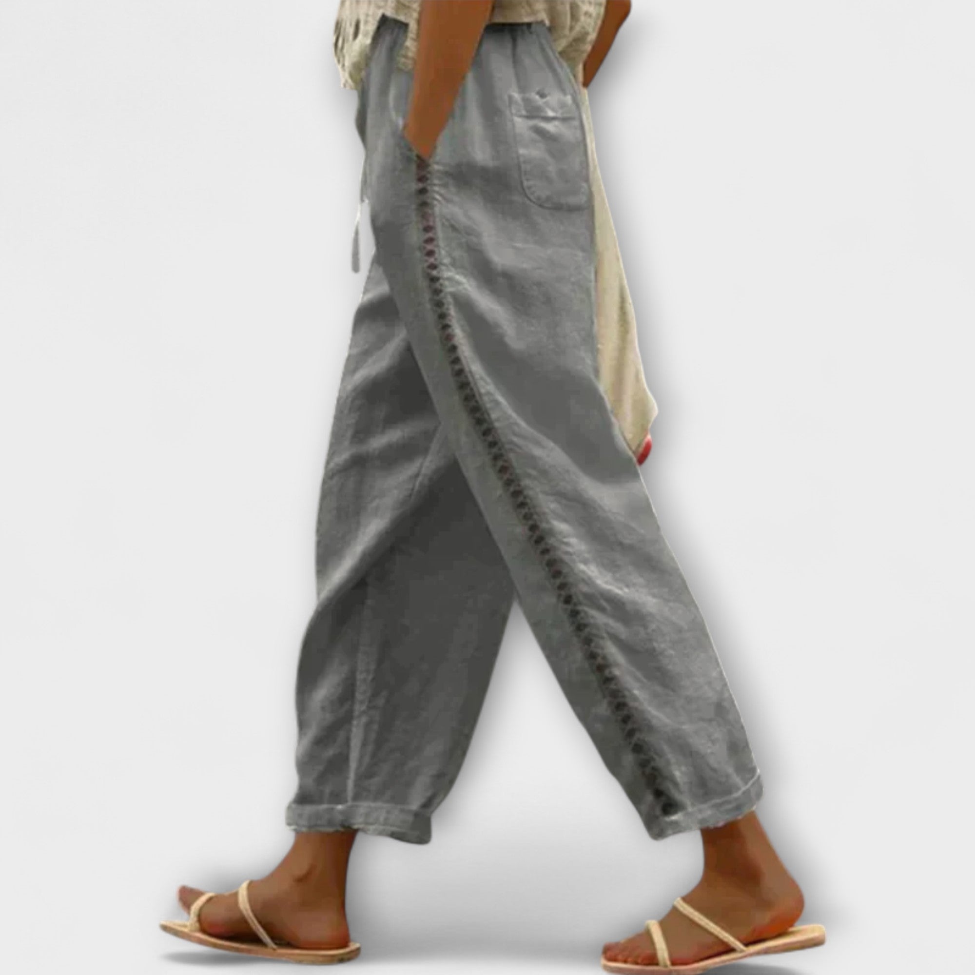 Isoldean – Pantalones de lino de alta calidad