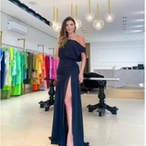 Vestido de mujer - Cuello halter - Bajo asimétrico - Estampado floral - Detalle fruncido