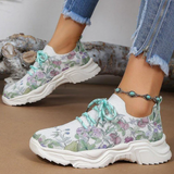 Zapatillas deportivas para mujer – Comodidad transpirable – Malla de punto – Suela gruesa – Fáciles de poner