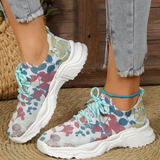 Zapatillas deportivas para mujer – Comodidad transpirable – Malla de punto – Suela gruesa – Fáciles de poner