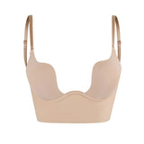 Sujetador halter para mujer – Corte largo invisible – Tirantes ajustables – Soporte con aros